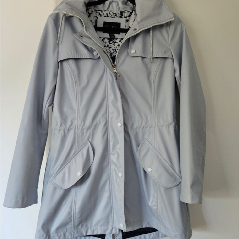 Jessica Simpson Light Gray Hooded Trench Coat